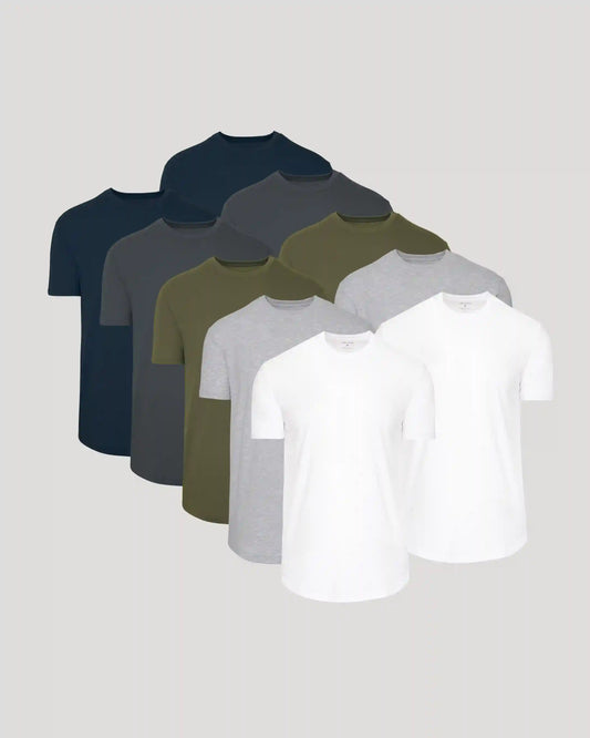 Curved Hem Classic Crew Neck 10-Pack