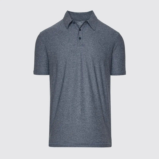 Heather Navy Short Sleeve Active Polo
