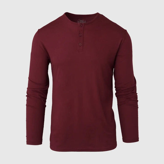 Burgundy Classic Long Sleeve Henley