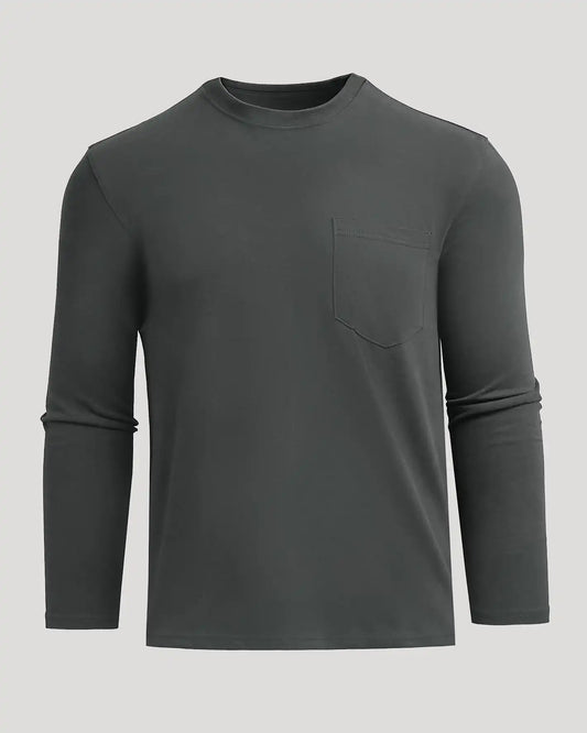 Carbon Heavyweight Long Sleeve Pocket Crew