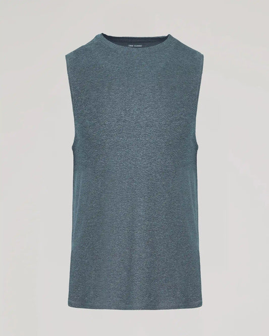 Heather Navy Sleeveless Active Muscle Tee