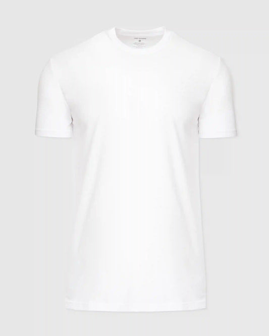White Tall Straight Hem Crew Neck T-Shirt