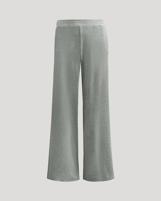 Womens Heather Gray Waffle Wide Leg Pants