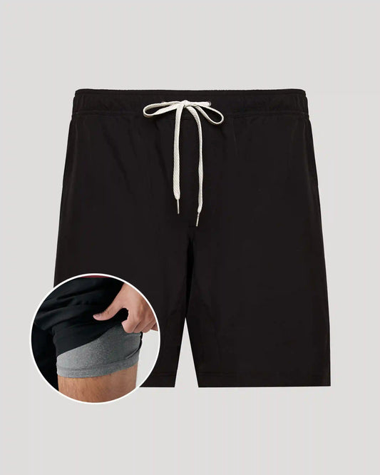 Black 9" Active Quick Dry Shorts
