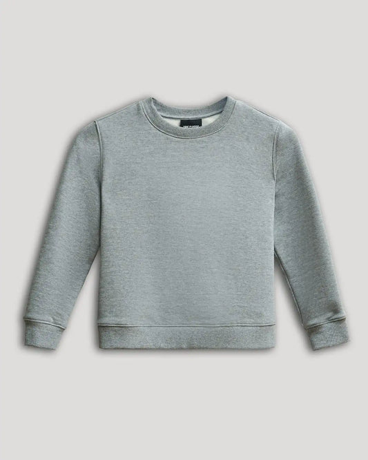 Boys' Medium Heather Gray Fleece Crew Neck