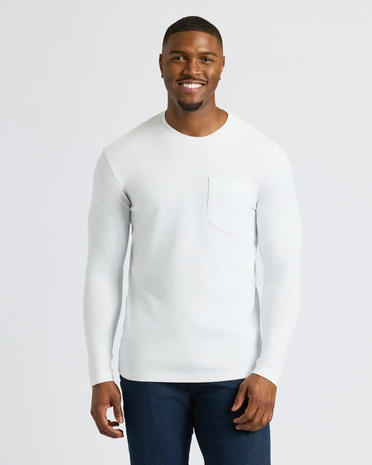Black & White Tall Heavyweight Long Sleeve Pocket Crew 4-Pack