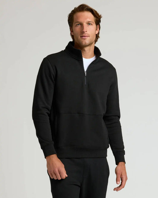 Black Quarter Zip Fleece Sweatshirt & Jogger 2-Pack