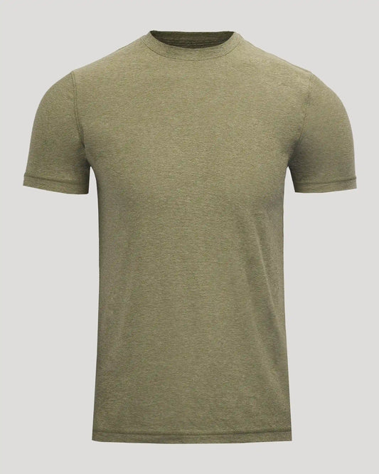 Heather Military Green Active Crew Neck Tee