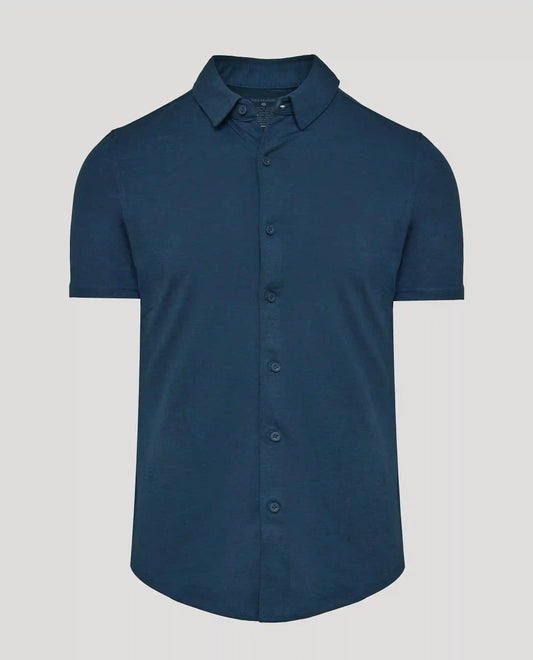 Dark Heather Navy Short Sleeve Comfort Knit Shirt