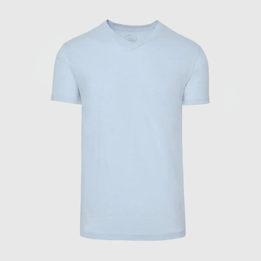 Heather Pale Blue V Neck T Shirt