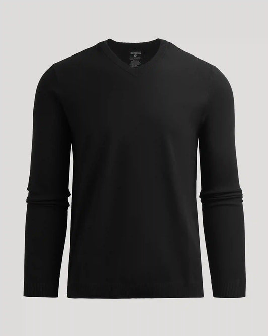 Black Dressy V-Neck Sweater