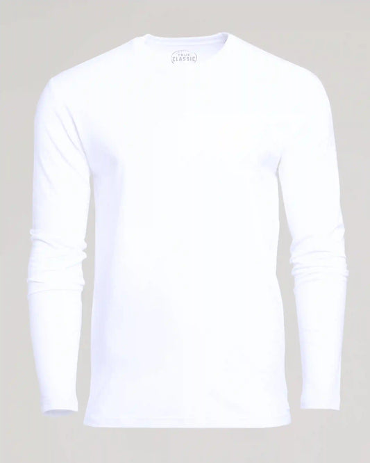 White Classic Long Sleeve Crew Neck