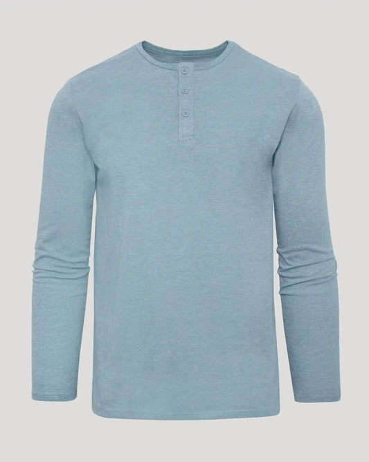 Heather Sapphire Classic Long Sleeve Henley