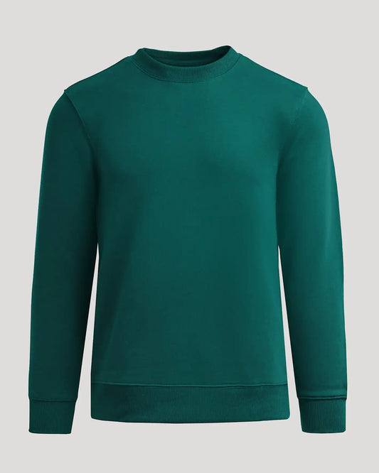 Deep Emerald Fleece French Terry Pullover Crew Neck