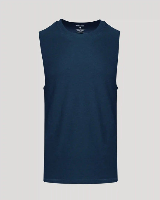 Dark Heather Navy Sleeveless Active Muscle Tee
