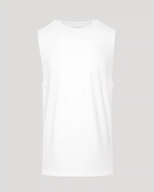 White Sleeveless Active Muscle Tee