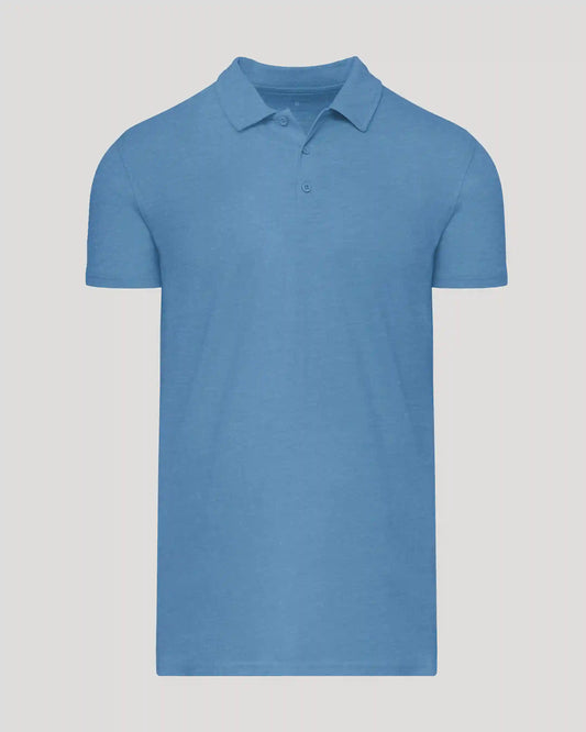 Dark Heather Blue Lake Short Sleeve Tall Polo
