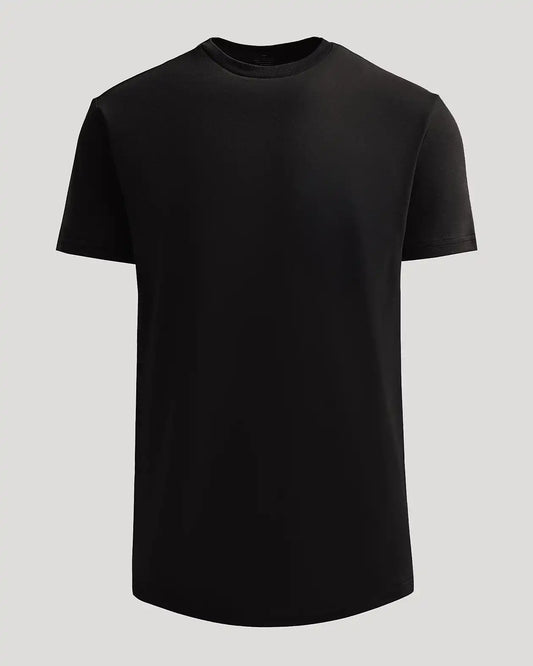 Black Heavyweight Curved Hem Crew