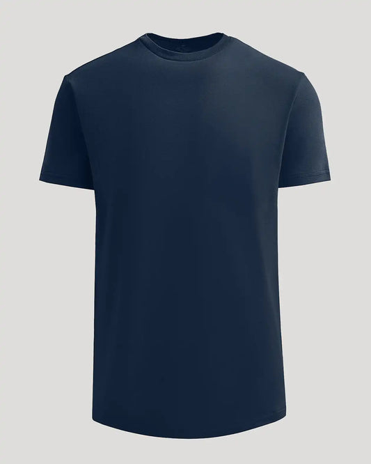 Navy Heavyweight Curved Hem Crew