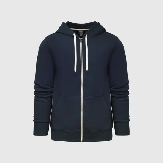 Navy Fleece French Terry Zip Hoodie