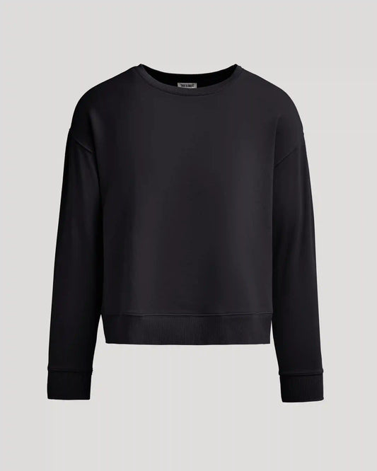 Womens Black Slouch Pullover Crew