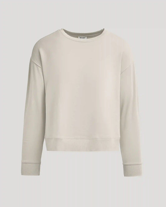 Womens Oatmeal Slouch Pullover Crew