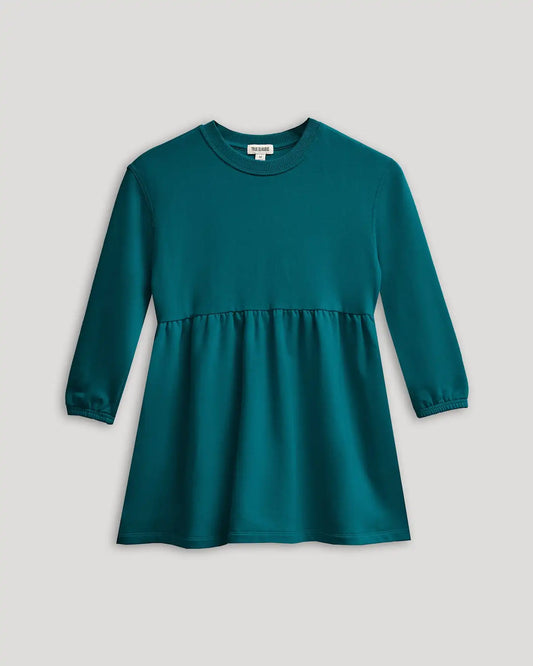 Girls Deep Emerald Long Sleeve Fleece Dress
