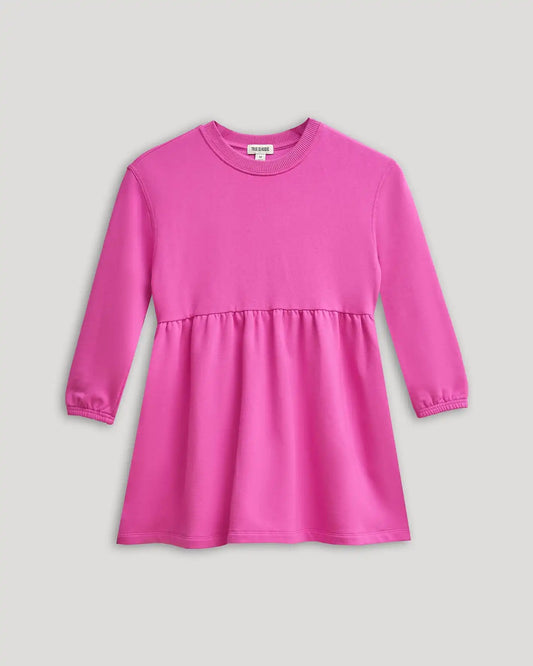 Girls Electric Fuchsia Long Sleeve Fleece Dress
