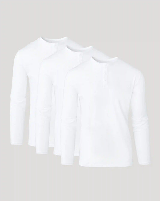 All White Classic Henley 3-Pack