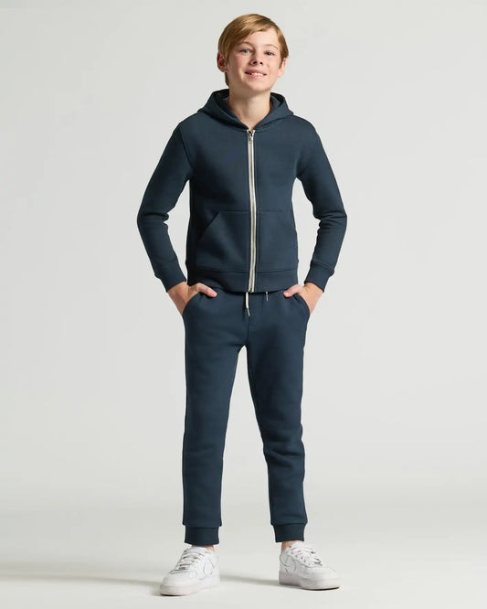 Boys Navy Full Zip Fleece Hoodie & Jogger 2-Pack