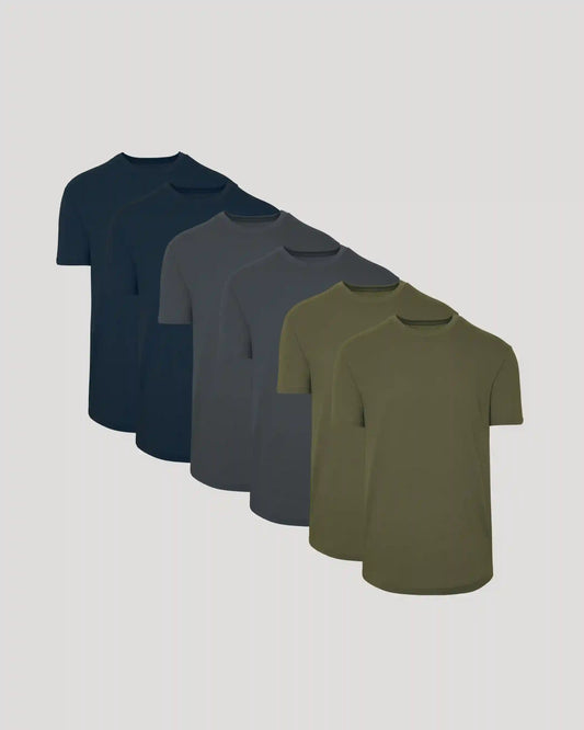 Classic Curved Hem Crew Neck 6-Pack