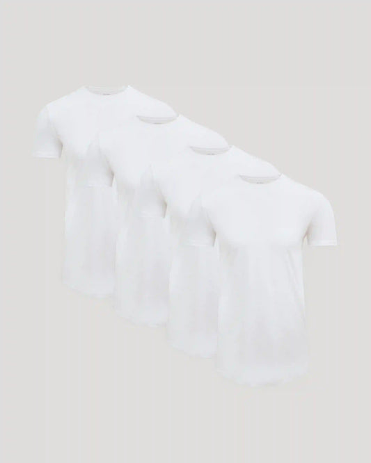 Tall Pima Cotton Blend Curved Hem Crew 4-Pack