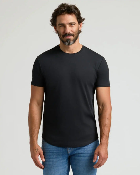 Black & White Pima Cotton Blend Crew 2-Pack