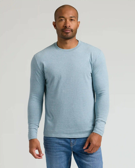 Heather Sapphire Classic Long Sleeve Crew Neck