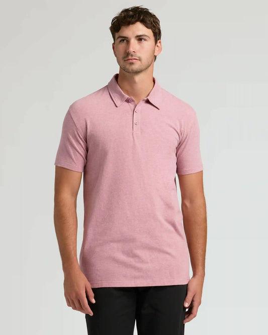 Light Heather Boysenberry Short Sleeve Tall Polo